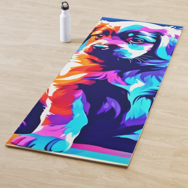 Tapis De Yoga Rainbow Hug Dog Art (En situation)