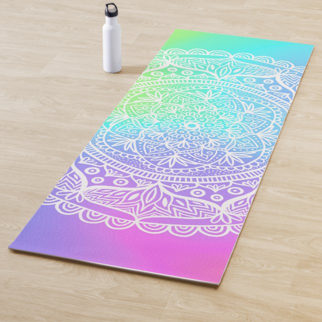 Tapis De Yoga Rainbow Mandala (En situation)