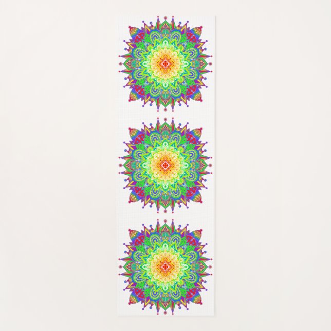 Tapis De Yoga Rainbow Mandala (Devant)