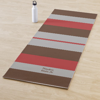 Tapis De Yoga Rayures rythmiques lignes horizontales grises roug