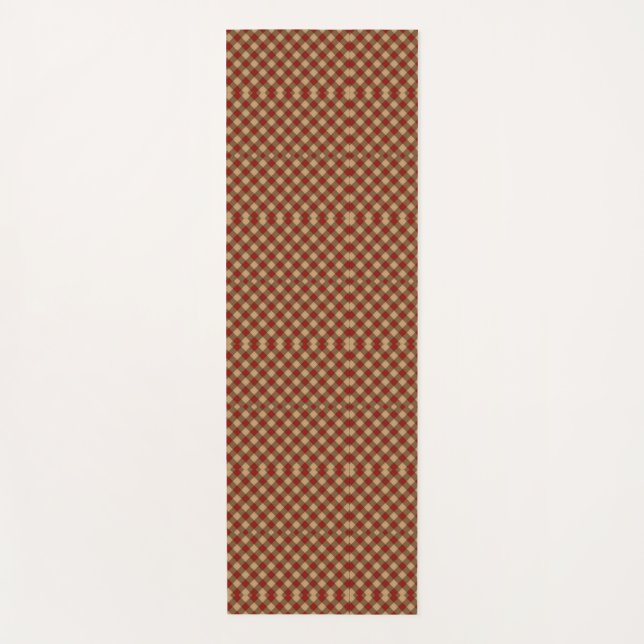 Tapis De Yoga Red and white checkered patterns appear vertically (Devant)