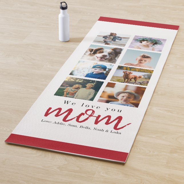 Tapis De Yoga Red mères jour cadeau photo collage maman (En situation)