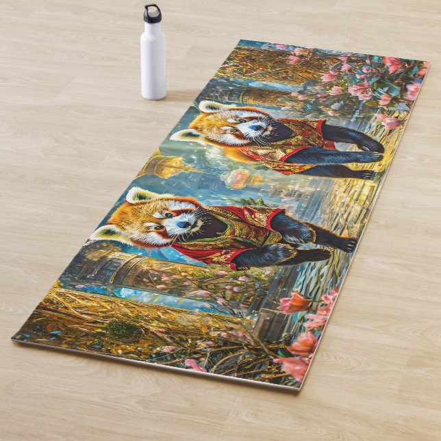 Tapis De Yoga Red Pandas Jade Palace Design par Rich AMeN Gill (En situation)
