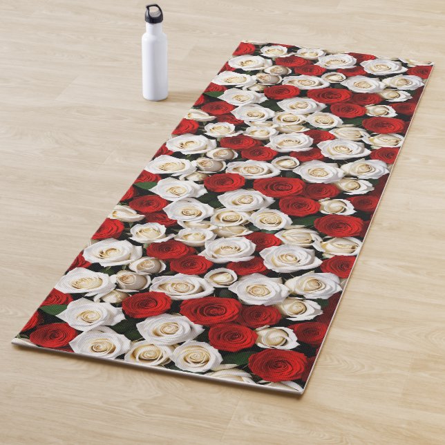 Tapis De Yoga RedandWhiteRoses (En situation)