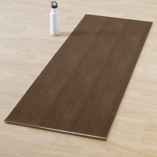 Tapis De Yoga Regard du bois en bambou de grain de brun foncé d