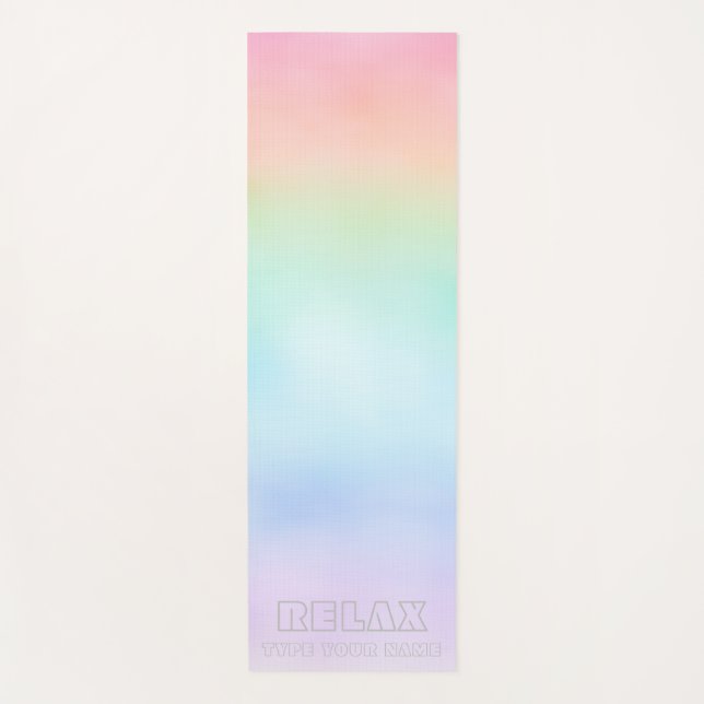 TAPIS DE YOGA RELAXER PASTEL RAINBOW YOGA MAT (Devant)