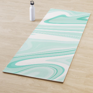 Tapis De Yoga Retro Aqua Green Swirl Liquid Peinture esthétique
