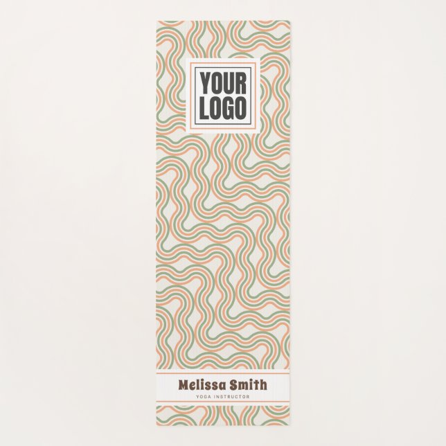 Tapis De Yoga Retro Wavy Abstract Pattern Custom Yoga Mat (Dos)