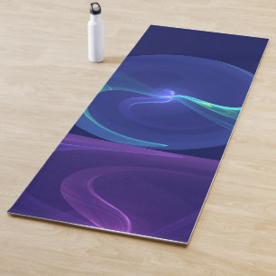 Tapis De Yoga Rêve Violet Bleu Lumineux Art Fractal Abstrait
