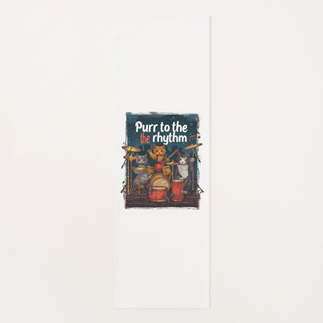Tapis De Yoga Rockin' Cat Band (Devant)