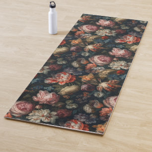 Tapis De Yoga Romantique Elégante Baroque Fleurs Peinture à l'hu