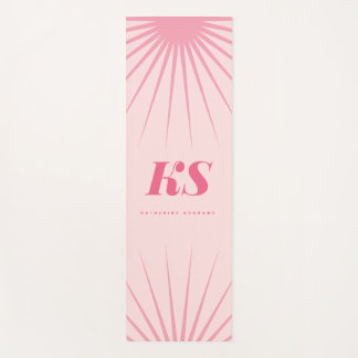 Tapis de Yoga Rose avec Initiales Personnalisées