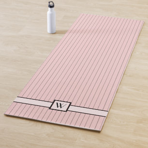 Tapis De Yoga Rose avec Pinstripes Noires Yoga Mat