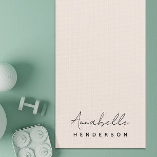 Tapis De Yoga Rose clair monogramme   Minimaliste moderne Femini