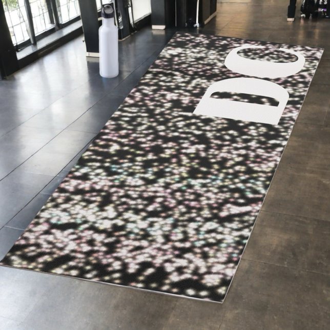 Tapis De Yoga Rose de parties scintillant monogramme personnalis (Créateur téléchargé)