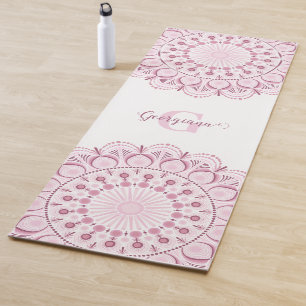 Tapis De Yoga Rose Dusky Personnalisé Confetti Lace Dot Mandala