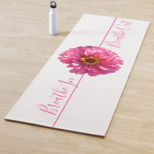 Tapis De Yoga Rose florale Rose Daisy - inspirez. Expirez