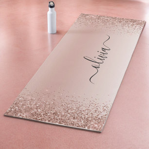 Tapis De Yoga Rose Gold - Parties scintillant rose pâle Nom du m