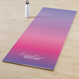 Tapis de Yoga rose lavande avec nom personnalisé