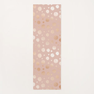 Tapis De Yoga Rose-or et beige points motif
