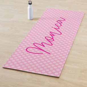 Tapis De Yoga Rose Pâle Personnalisé à pois