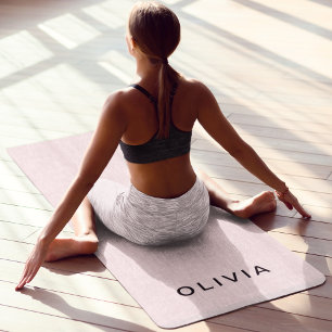 Tapis De Yoga Rose personnalisé & monogramme Élégant sur mesur