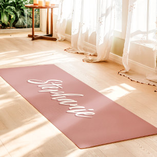 Tapis De Yoga Rose Poussiéreux Rose Personnalisé Simple