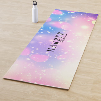 Tapis De Yoga Rose Purple Parties scintillant Nom personnalisé Y