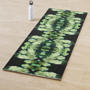 Tapis De Yoga Roses blanches sauvages rougeoyantes Abstraites