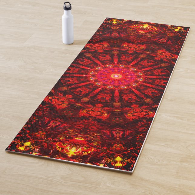 Tapis De Yoga Rouge élégant (En situation)