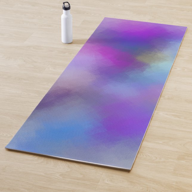 Tapis De Yoga Rouge rose bleu violet jaune vert Modèle (En situation)