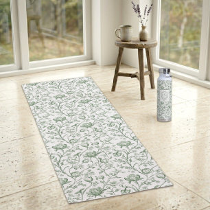 Tapis De Yoga Sage de luxe Toile française artisanale botanique