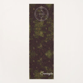 Tapis De Yoga Sagittarius Zodiac Personnalisé Purple Gold Flower
