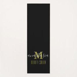 Tapis De Yoga Salon de beauté noir par Anastasia Monogramme