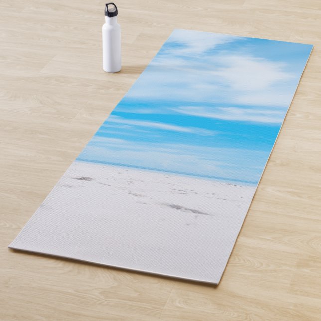 Tapis De Yoga Sand Blue Sky Nuages Modèle Fitness Élégant (En situation)