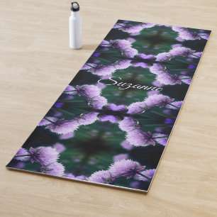 Tapis De Yoga Scallion violet fleurie Abstraite personnalisée