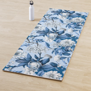 Tapis De Yoga Série Chinoserie bleu et blanc Design 3