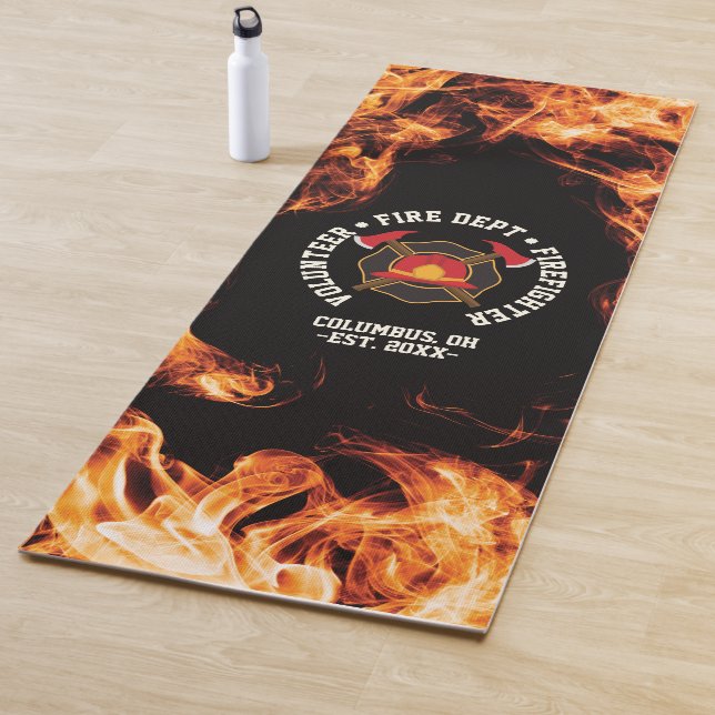 Tapis De Yoga Service des pompiers volontaires de Monogramme (En situation)