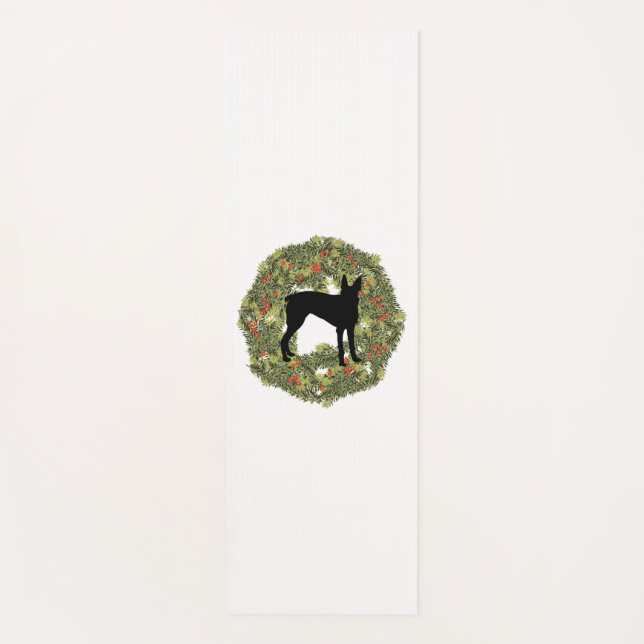 Tapis De Yoga Shadow Silhouette McNab Chien dans une couronne (Devant)