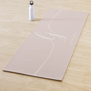 Tapis De Yoga Signature Nom Simple Calligraphie Pink Script