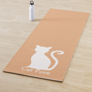 Tapis De Yoga Silhouette de chat noir épais