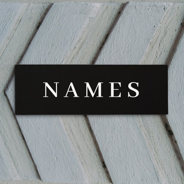 Tapis De Yoga Simple Black Custom Ajouter Votre Nom Élégant (Créateur téléchargé)