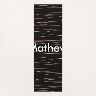 Tapis De Yoga Simple monogramme ajouter votre nom lettre man min