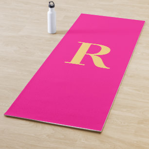 Tapis De Yoga Simple Monogramme moderne Hot rose