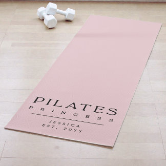 Tapis De Yoga Simple Typography Princesse de Pilates Rose Person