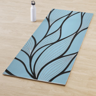 Tapis De Yoga Sky Blue Hues Creative Leave Motif