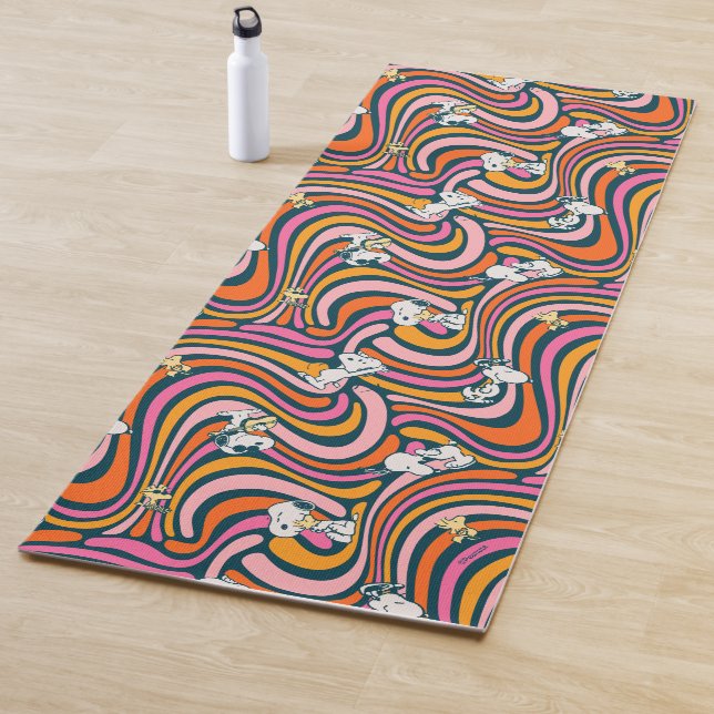 Tapis De Yoga Snoopy & Woodstock Vibes Super Motif violet (En situation)