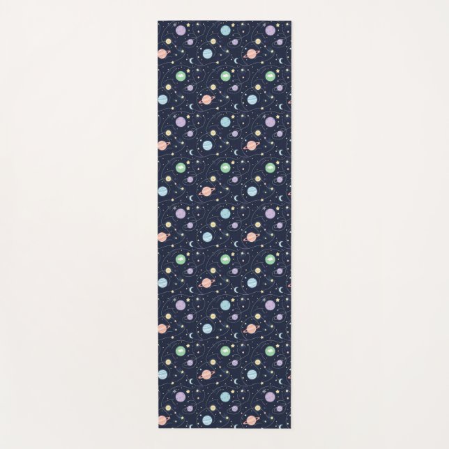 Tapis De Yoga Solar System Planets Seamless Pattern (Devant)
