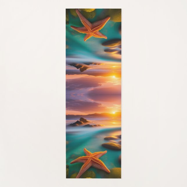 Tapis De Yoga Starfish sur la plage à Dawn (Devant)
