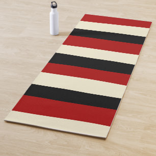 Tapis De Yoga Stripes inégales - Rouge et Crème